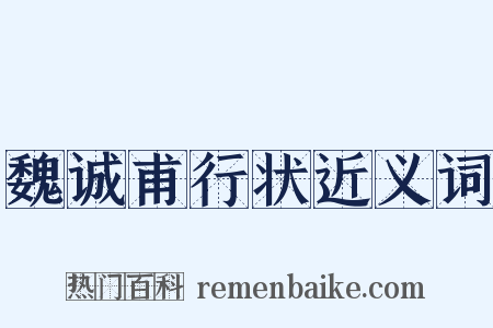 魏诚甫行状近义词是什么意思的图片